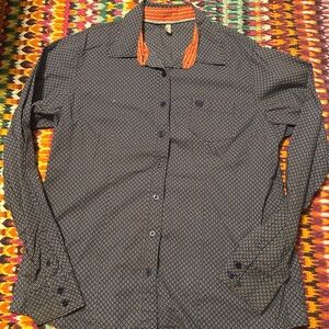 Cinch Blue Patterned Western Button Down Shirt